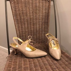 Vintage | Pancaldi Gold Slingback Kitten Heels